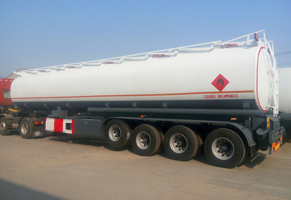 4 Axle 54000 Liters Fuel Tanker Trailer Sale To West African